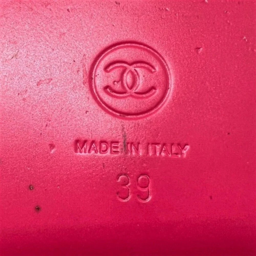 Chanel Pink Tweed CC Logo Flat Dad‎ Sandals Straps EU 39